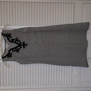 Charter Club navy &white striped dress